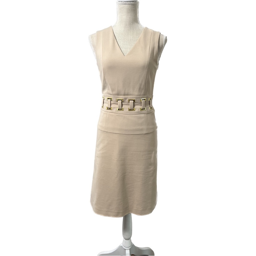 Antonio Melani Tailor Fit (Fit & Flare Style) Unique Golden Accented Waist Sz 0